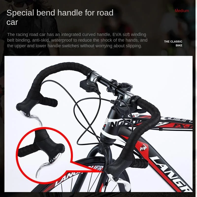 New 700C road bicycle racing car variable speed bend live fly Internet celebrity dead fly ultra light disc brake male vivid