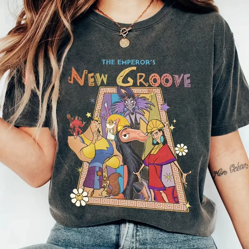 

Disney Emperor'S New Vintage T-Shirt Comfortable Casual Tee with Nick Wilde & Ismae Artwork Disney Shirts Men Women Clothing