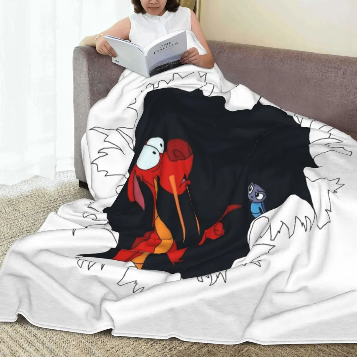 Mushu From Mulan He Did It Blanket Quality Warm Soft Throw Blanket Autumn Camping Couch Bed Funny Bedspread