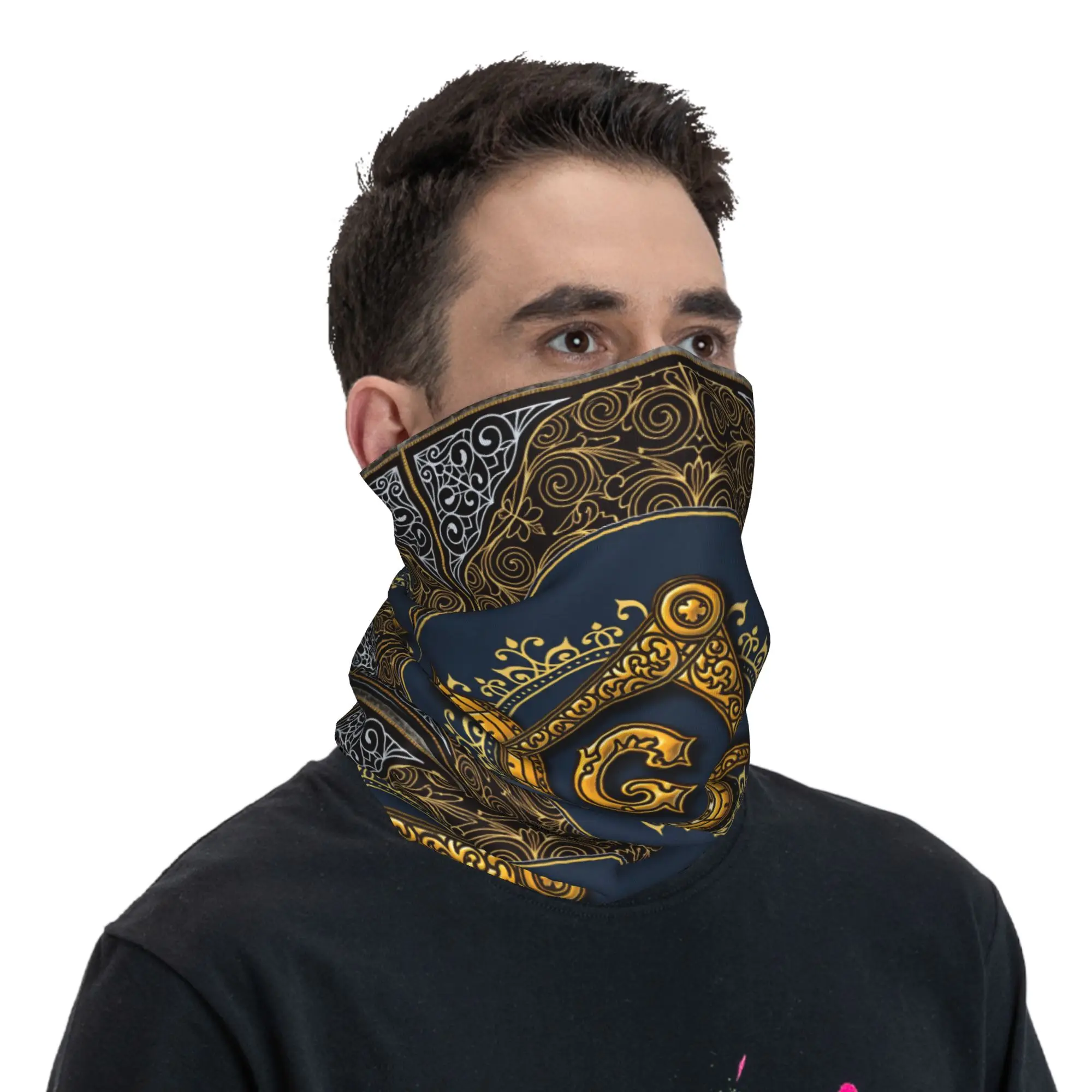 Outdoor Sports Balaclava Freemason Masonic Square And Compass Bicycle Mask Neck Cover  Face Cover Mask Dustproof Scarf Bandana