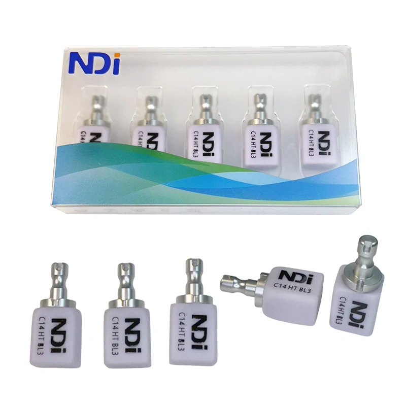 5Pcs/Box Dental Lithium Disilicate Glass Ceramic Blocks LT HT C14 for CAD CAM Sirona Cerec Milling System Dentistry Materials