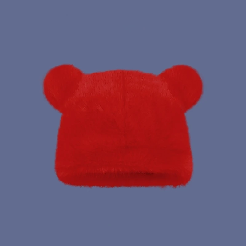 Gorro felpa dibujos animados, gorro con orejas oso, gorro informal invierno para niña dulce