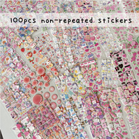 SKYSONIC 100pcs Non-Repeated Kpop Stickers Korean Decore Scrapbooking Materials Journal DIY Stationery Sticker Suppliers