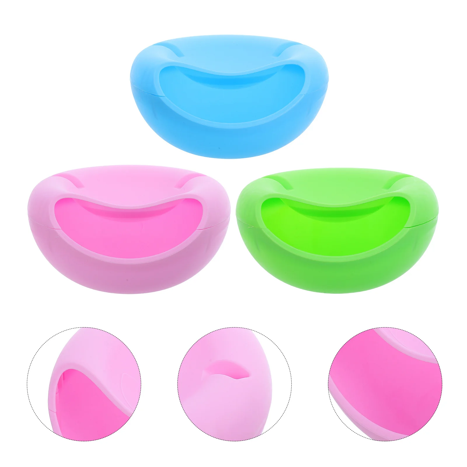 

3pcs Lazy Person Fruit Tray Pink Blue Light Green Snack Dish Phone Holder Dry Food Bowl Multipurpose Bracket Kitchen Barware