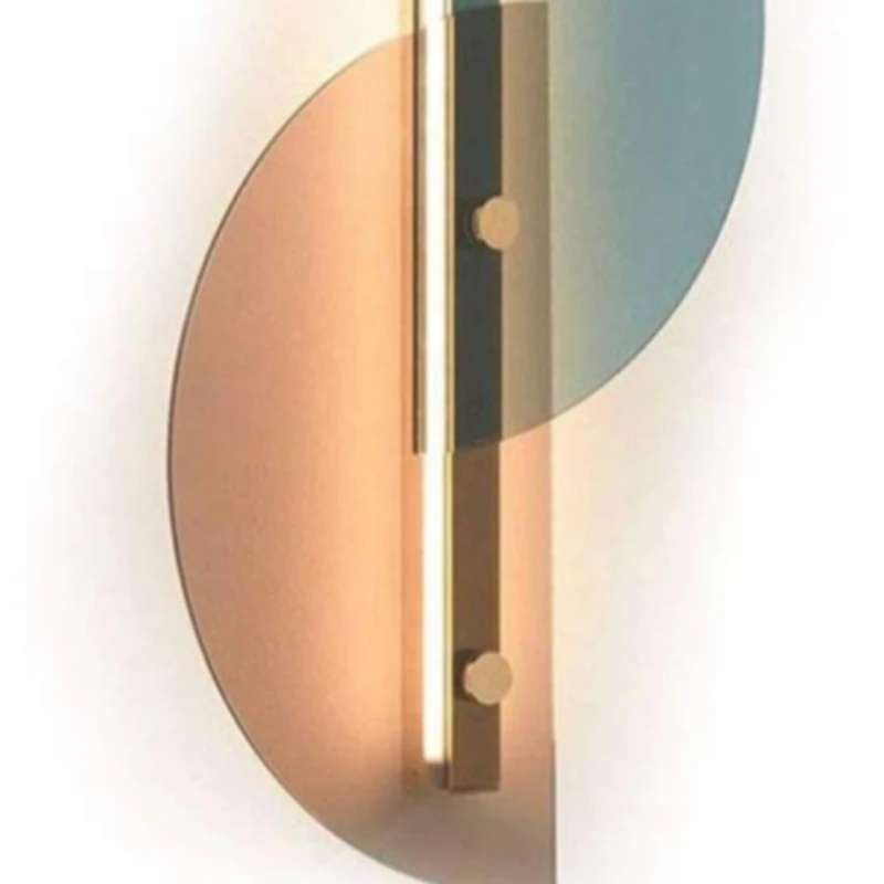 Indoor Glass Wall Light Creative Semi-Circular Shape Sconce with Warm Light Source for Bedroom Living Room Restaurant Cafe Decor