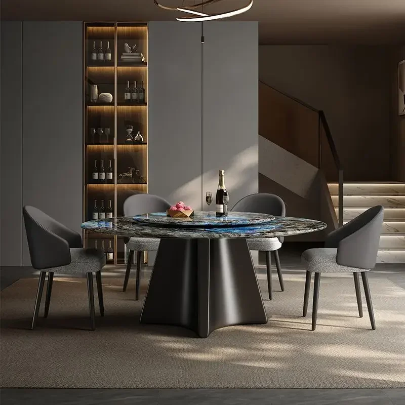 Italian supercrystalline stone dining table and chair combination household high-end dining table light luxury hotel hotel