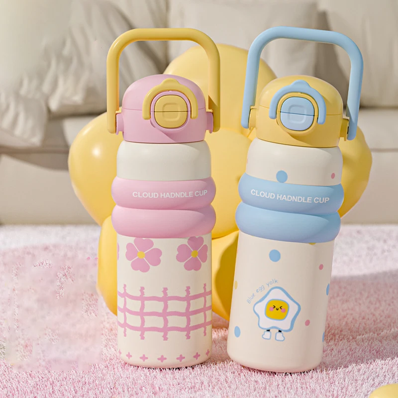 

Children's Insulated Water Bottle 316 Stainless Steel Straw Cup Portable Cute Student Gift Insulated Cup for Girls Straw Cup