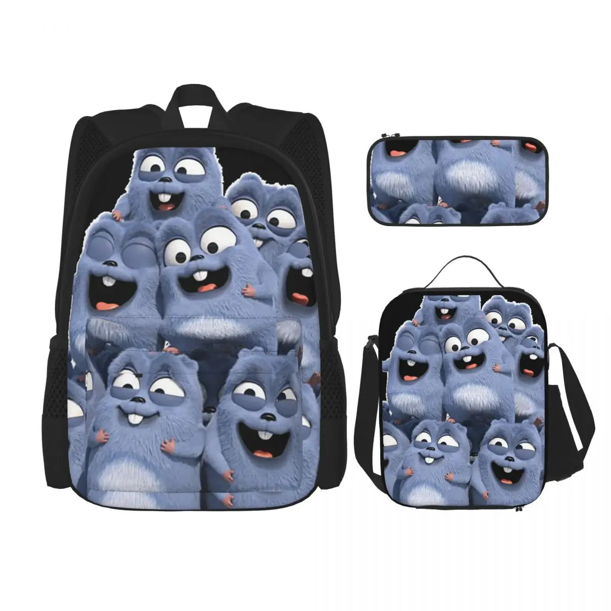 

Animation Grizzy And The Lemmings Cartoon Anime Backpacks Bookbag School Bags Kids Rucksack Lunch Bag Pen Bag Three-Piece Set