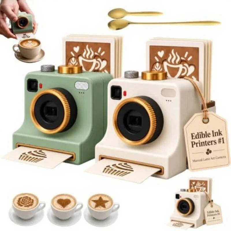 3D Printed Latte Art Camera One‑touch Coffee Printer Chocolate Foam Machine Coffee Latte Art Camera Gift for Home Decoration