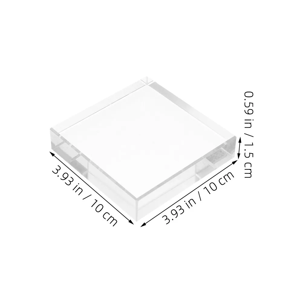 Elegant Clear Square Paperweight Transparent Block Handcrafted Office Desk Ornament Calligraphy Art Book Weight