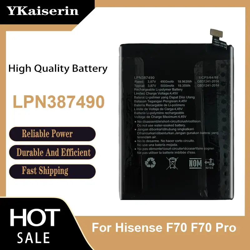 Stable Power Supply Mobile Phone Battery 5000mAh LPN387490 Premium Replacement For Hisense F70 F70 Pro