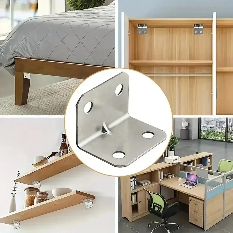 50/10PCS Angle Iron Board Table, Chair, Cabinet, Wardrobe, Fixed Connector, 90-degree Angle Iron Plate Bracket