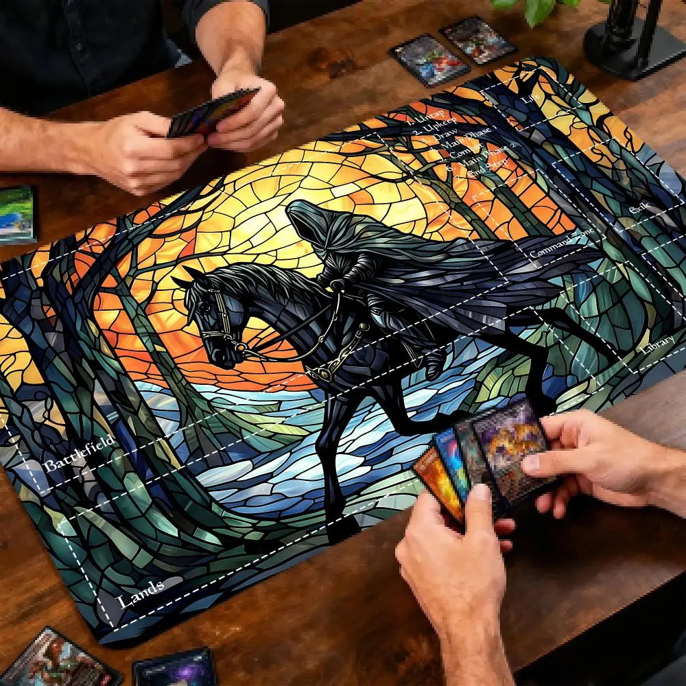 Magic War Knight Design Magic Gaming Playmat 600X350MM Tabletop for MTG/TCG Card Battle Commander Deck Anti-slip Gaming Desk Mat