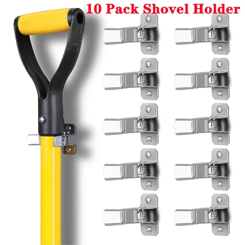 

10 Pack Shovel Holder Wall Mount Outdoor Garden Yard Tool Organizer for Garage Shed Garden Yard Organizers and Storage Hooks