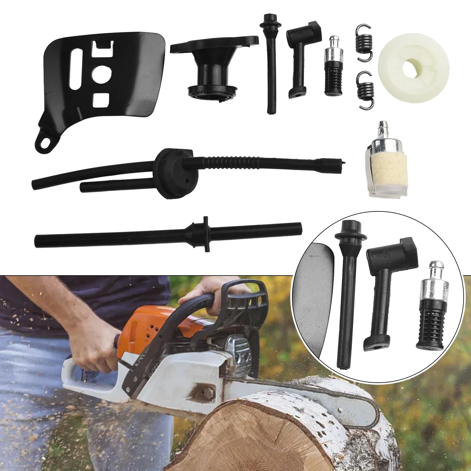 

Chainsaw Parts Chainsaw Kit Spare Parts Worm Gear Bar Plate For 2500 25cc Fuel Oil Hose Replacement Accessories
