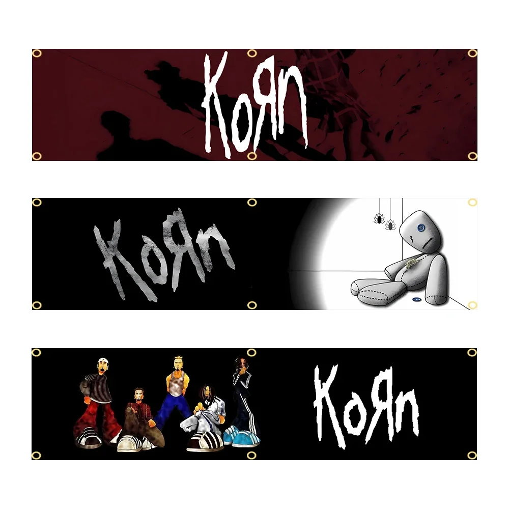 60X240cm Korns-Rock Band Flag Banner Flag Polyester Printed Garage or Outdoor Decoration Tapestry