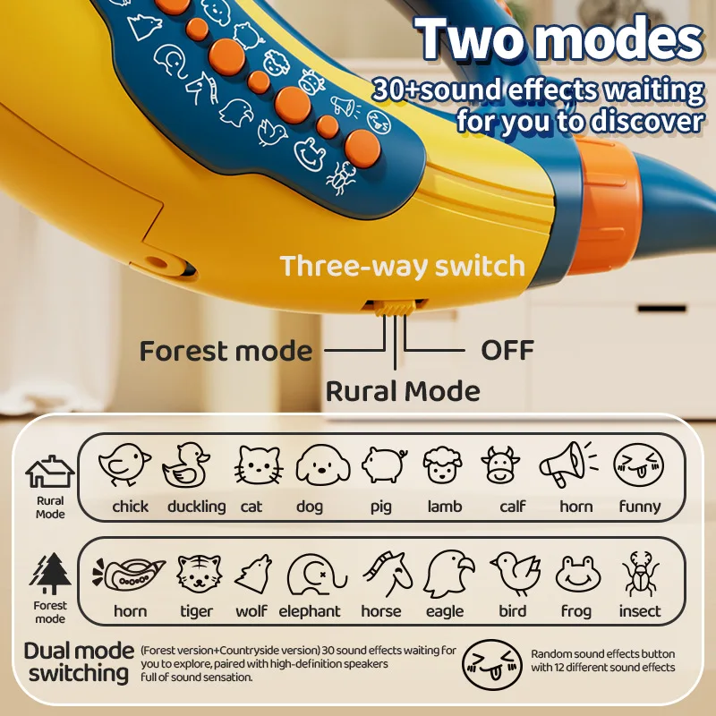 Reli Hewan Berbagai Simulasi Efek Suara Alat Musik Peluit Interaktif Orangtua-anak Mainan Onomatopoeia Tanduk Tiup
