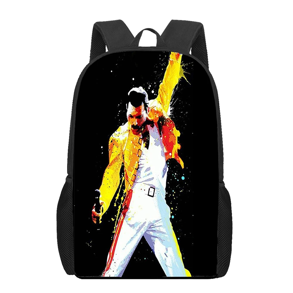 

Queen Band Freddie Mercury, школьные сумки с 3D принтом для подростков, мальчиков и девочек, уникальный детский рюкзак, сумка для книг, студенческая сумка для книг