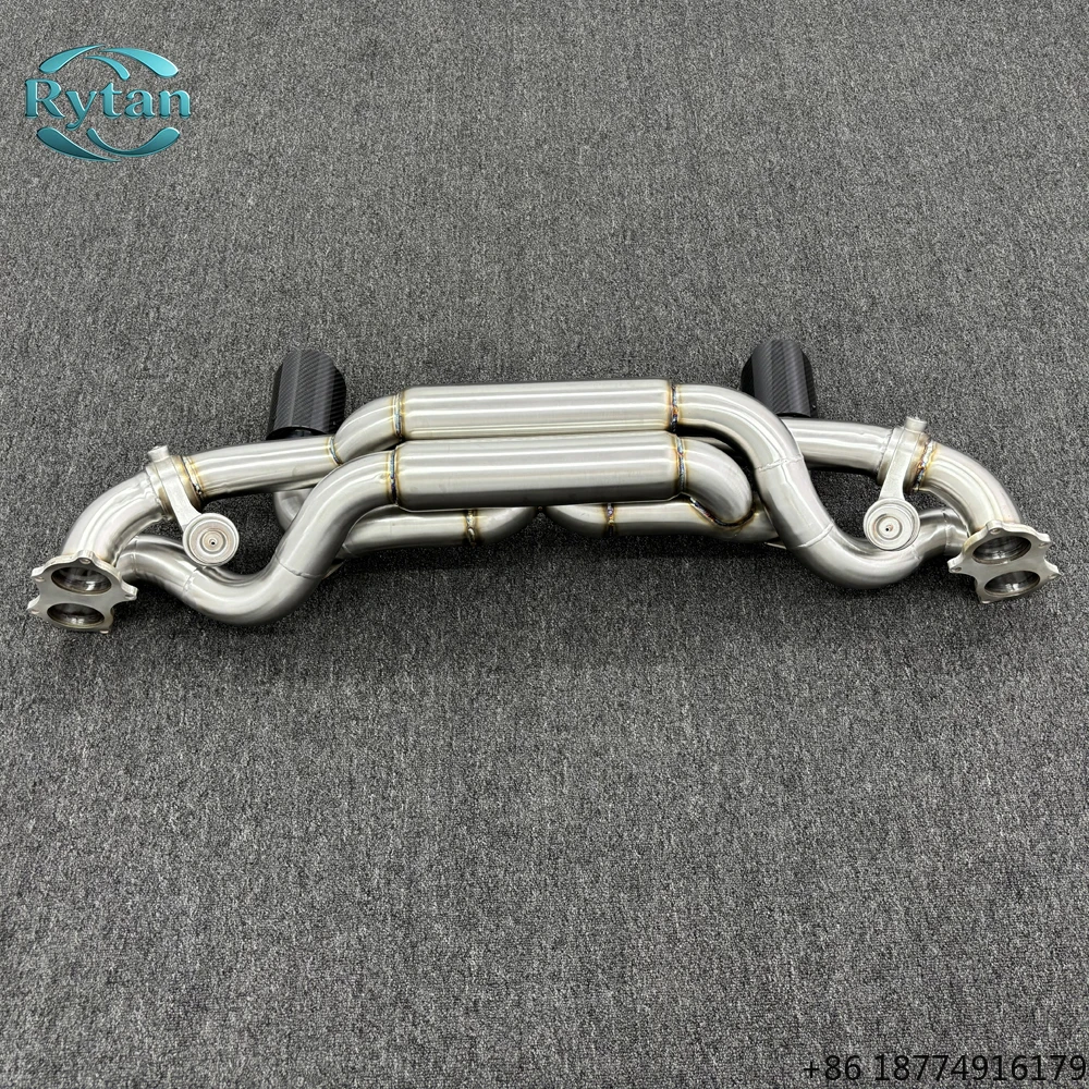 

Valved 304 Stainless Steel Valvetronic Exhaust Pipe System Catback for 718 GT4 Carbon Fiber Tips