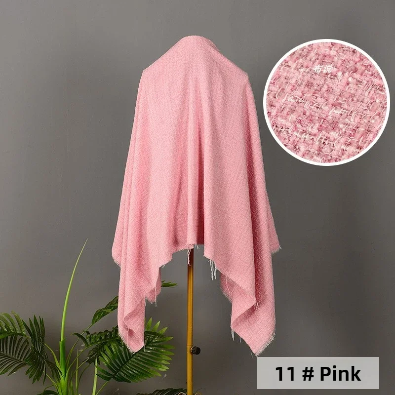 Tweed Fabric Textile By The Meter for Dress Suits Coats Skirts Diy Sewing Needlework Cloth Fluffy Soft Thick Black Pink Beige