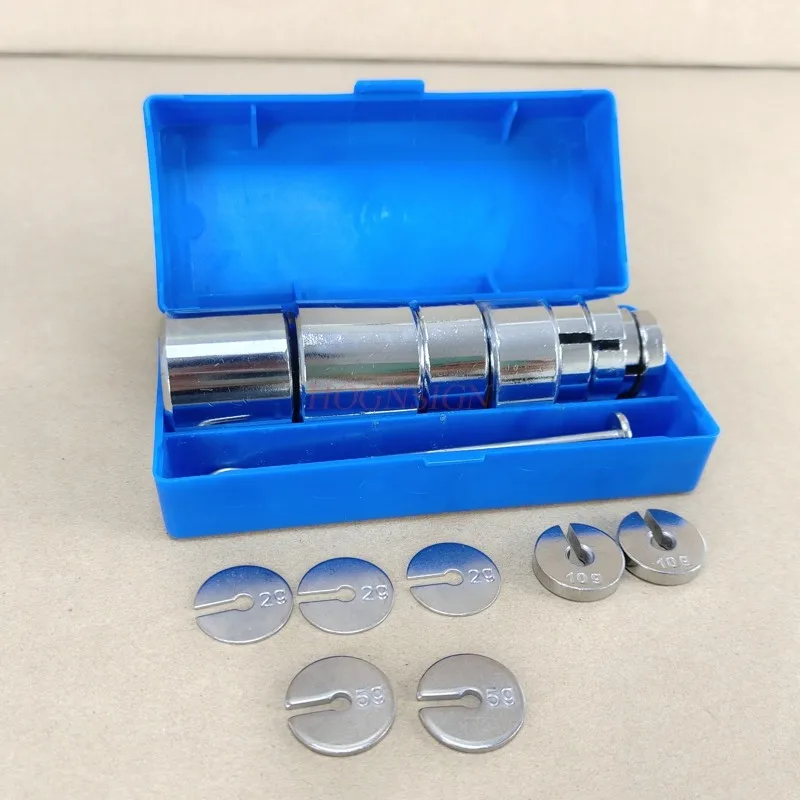 17Pcs/Set 2g-200g balance weights case Metal Slotted Weight Set Scale Balance Calibration with Hanger Case Physics Experiment