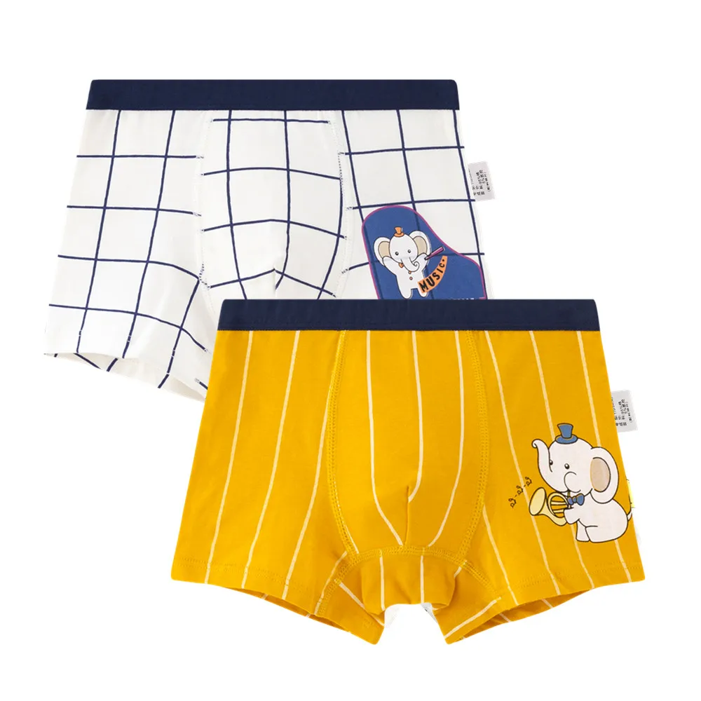 Elephant Cartoon Boy Underwear Boxer Graphic Blue Boy Cotton Underpanties Child Clothes 3 4 6 8 10 12 14 Years Old Oku203019