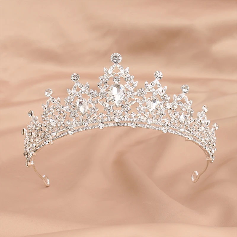 Diadema corona di cristallo per donna, corona nuziale Tiara Vintage per spose, diadema principessa per ragazze festa di compleanno di Halloween