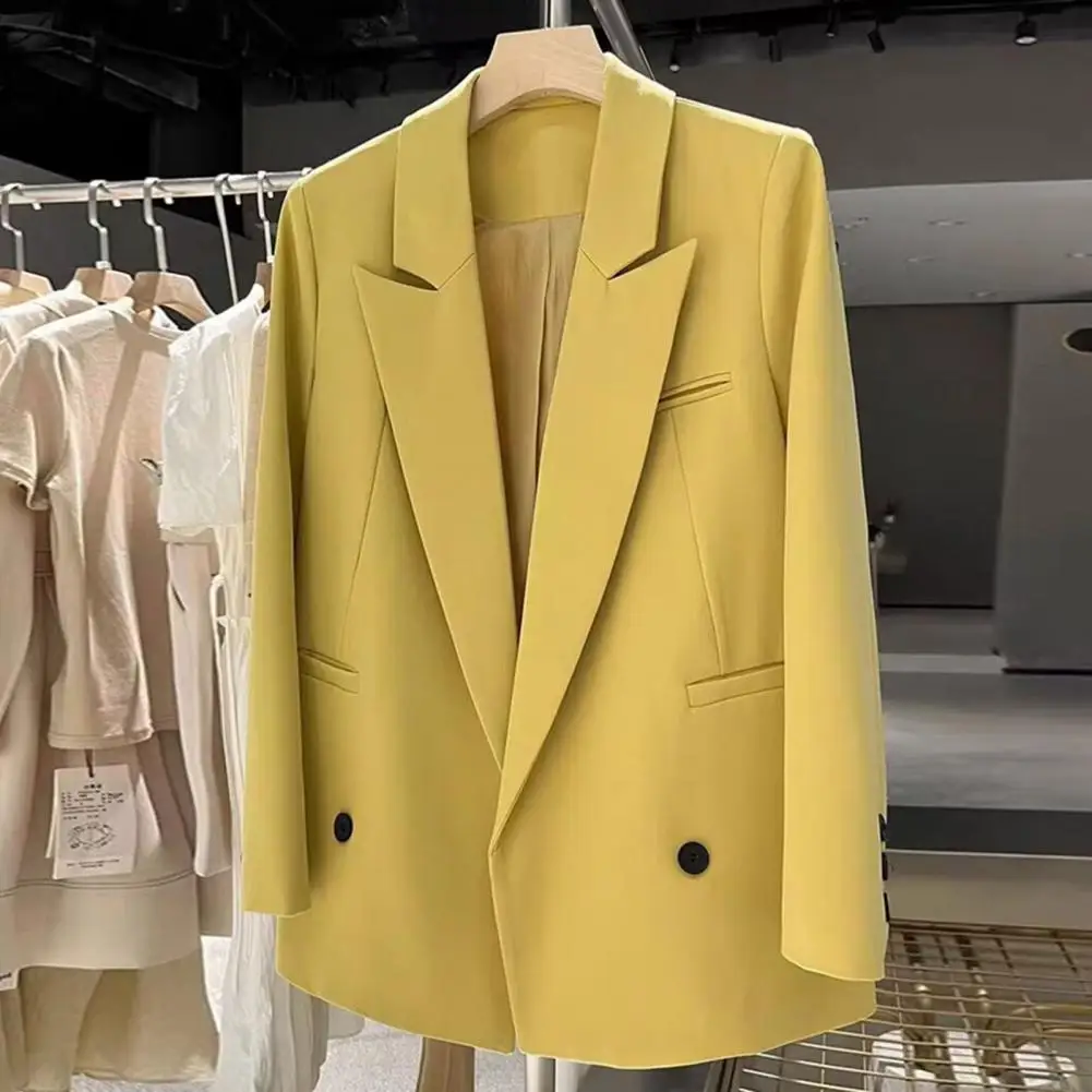 Cappotto da ufficio a maniche lunghe cappotto da lavoro elegante da donna con tasche a maniche lunghe con risvolto elegante capispalla da ufficio per il lavoro