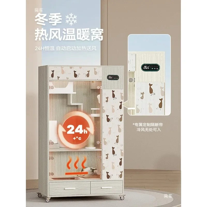 Thermostatic cat cabinet cat villa household indoor cage hairless cat winter warm
