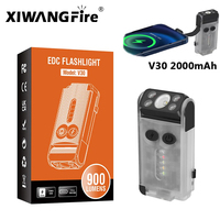 XIWANGFIRE V30 EDC LED Flashlight Power Bank Work Light Type-C Rechargeable Torch Camping Pocket Lantern with UV Light