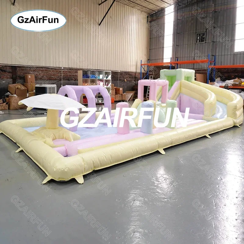 New Fashion Light-Colorful Inflatable PVC Kids Castle Water Slide for Weddings and Events Comes With Blower Repair Accessory