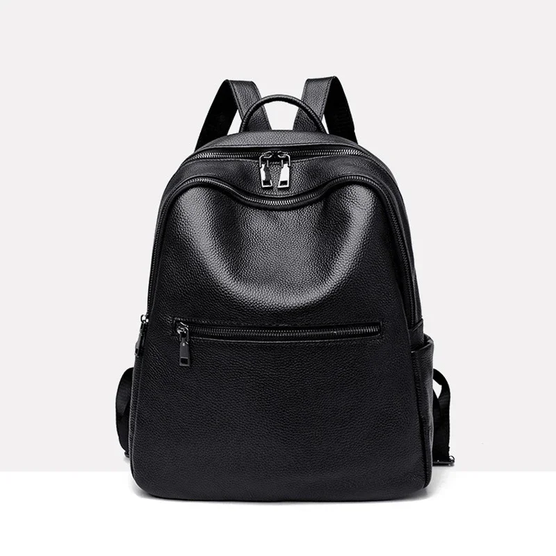 2024 Luxury Brand Cowhide Leather Women Backpacks Fashion Female Girl Student Korean Casual Genuine Leather Designer Backpack