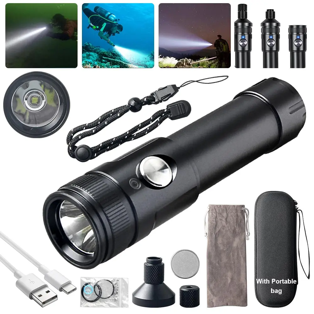 T21 diving macro beam tube photography fill light diving flashlight Waterproof Torch For Photography Video Fill Light