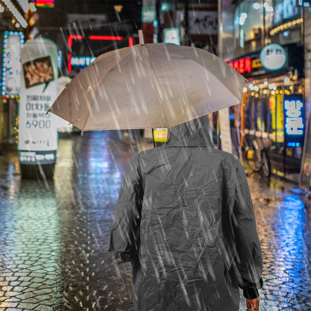 

2Pcs Thick Long Raincoat Reusable Waterproof Hooded Safety Rain Poncho Full Body Protection Outdoor Hiking Travel Rain Gear