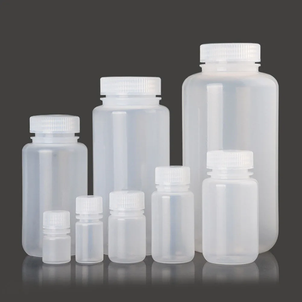 

10pcs Acid Alkali Resistant Bottle High Temperature Pp Plastic Lab Storage Container For Liquid Samples Reagent Wide Mouth