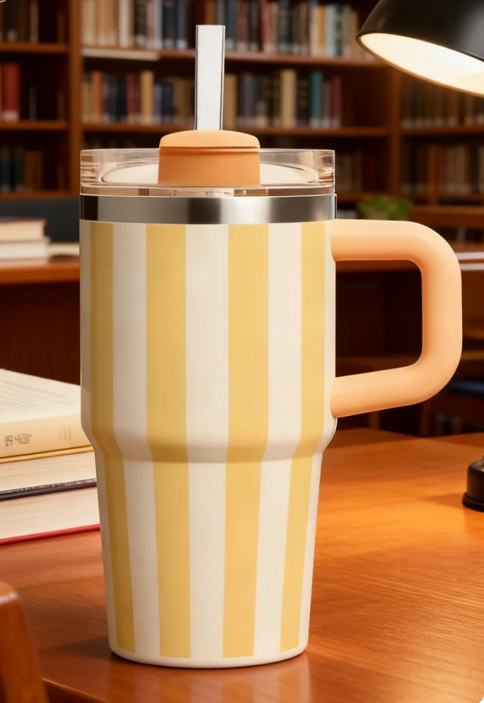 كوب ثلج عازل حراري من الفولاذ المقاوم للصدأ 304 عالي القيمة 20 أونصة كوب ماء للسيارة بسعة كبيرة كوب ترمس من القش للرجال والنساء، #1