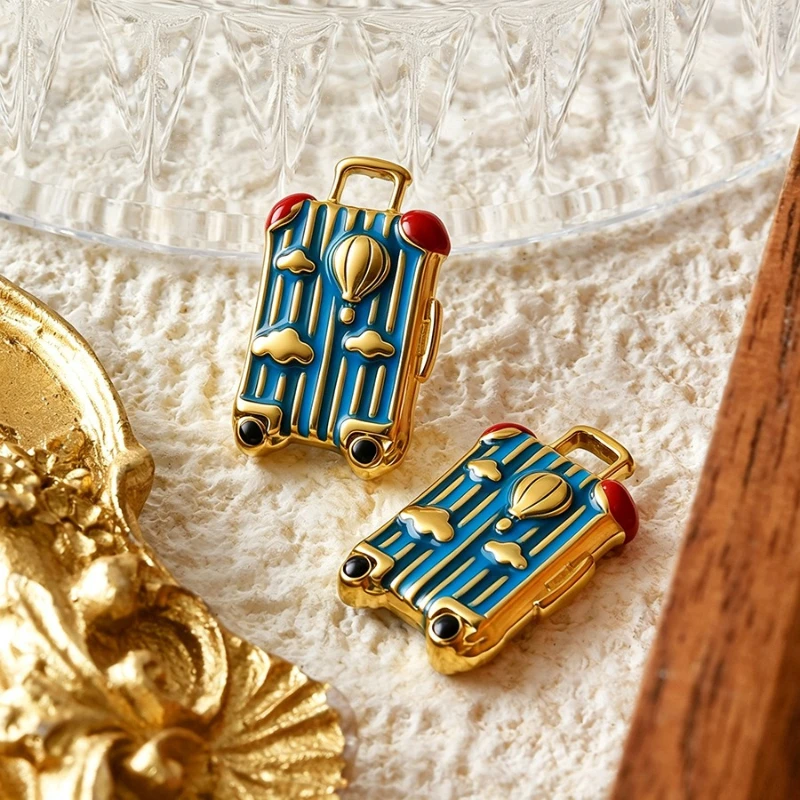 5Pcs Stainless Steel Enamel Charms Ice Cream Candy Kettle Suitcase Pendants DIY Bracelet Necklace Jewelry Making Accessories