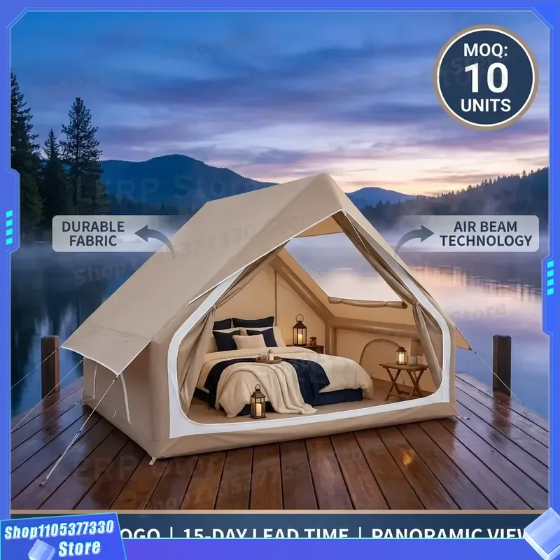 Luxury Glamping Inflatable Tent 6.3sqm Oversized Star Viewing Skylight Waterproof 300D Oxford Air Tent for Resort and Eco