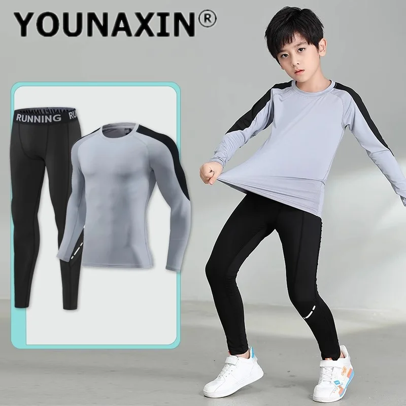 للجنسين صبي فتاة ملابس رياضية سوداء تي شيرت ممارسة السراويل الاطفال تشغيل السراويل الأطفال الأبيض أكتيفيوير S M L XL 2XL 3XL