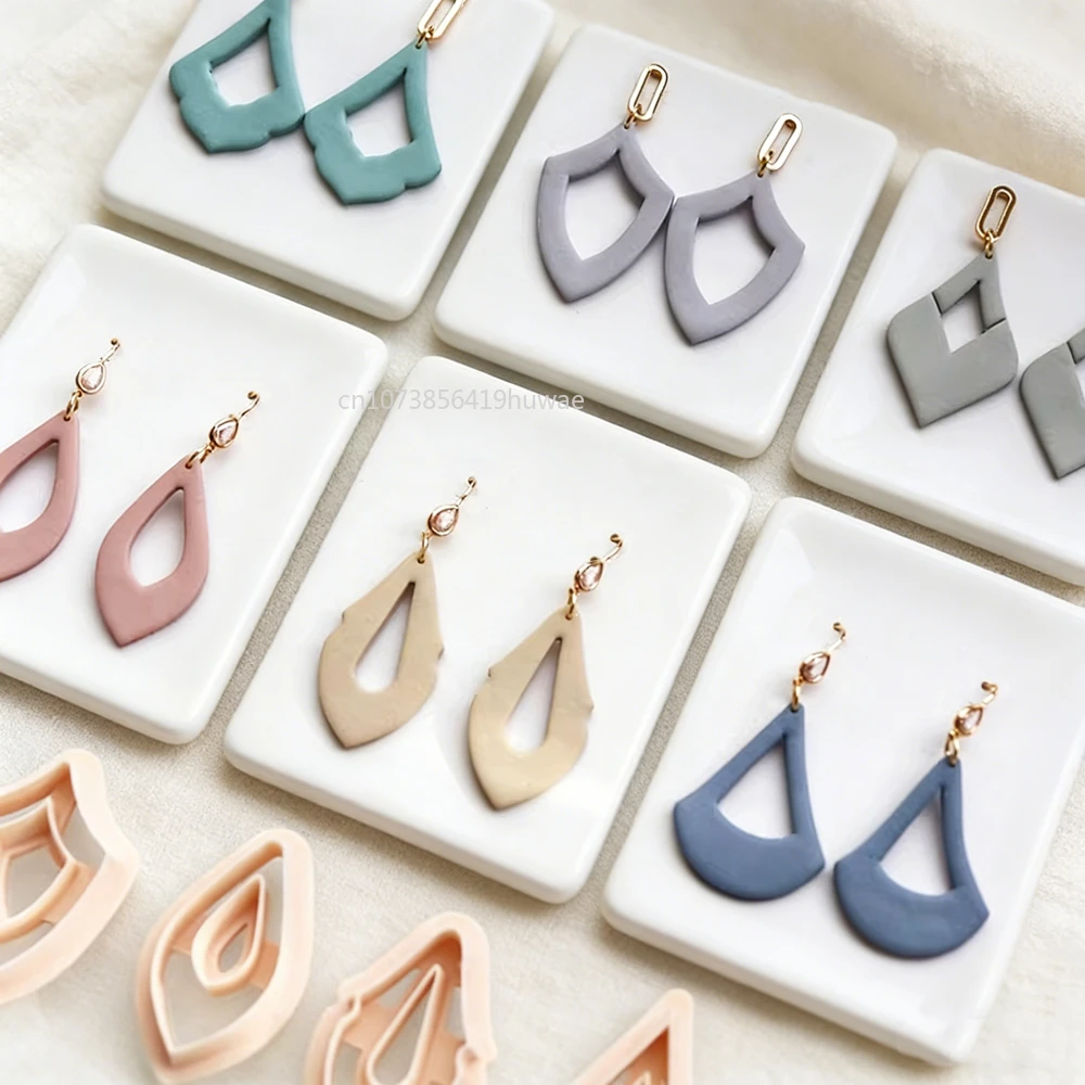Basic Geometry Earring Polymer Clay Cutters Versatile Beginner Press Pottery Clay DIY Earring Handcraft Cutting Ceramics Tools