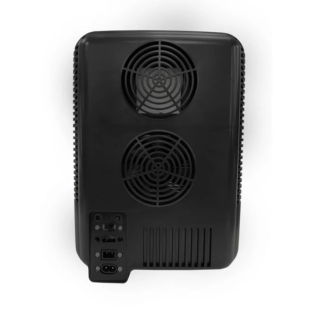 Portable Mini Fridge Cooler 10L 15 Can Capacity Black Stainless Steel Stylish Design Whisper Quiet Thermoelectric Cooling