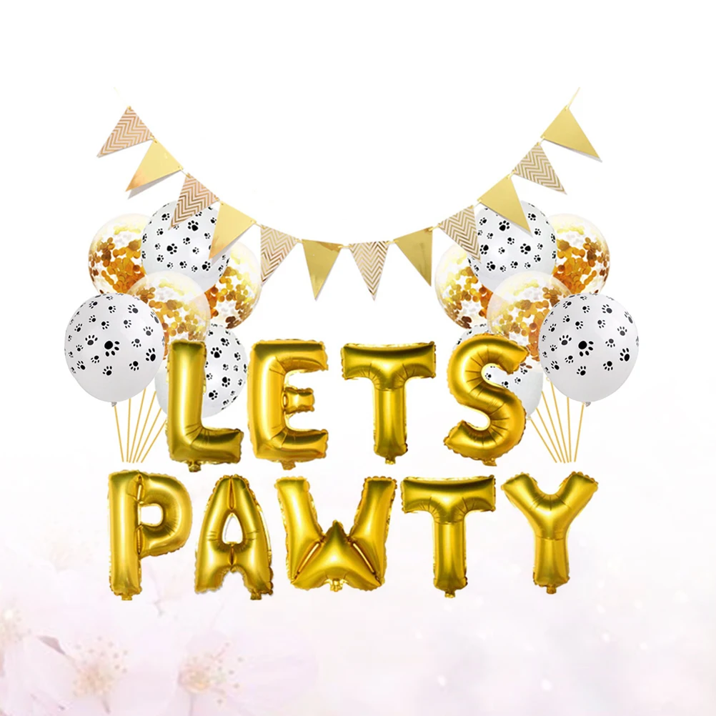 

1Pcs Pet Balloon Set Lets Pawty Inch Sequins Claw Printed Balloons Party Decoration Supplies Birthday Festival