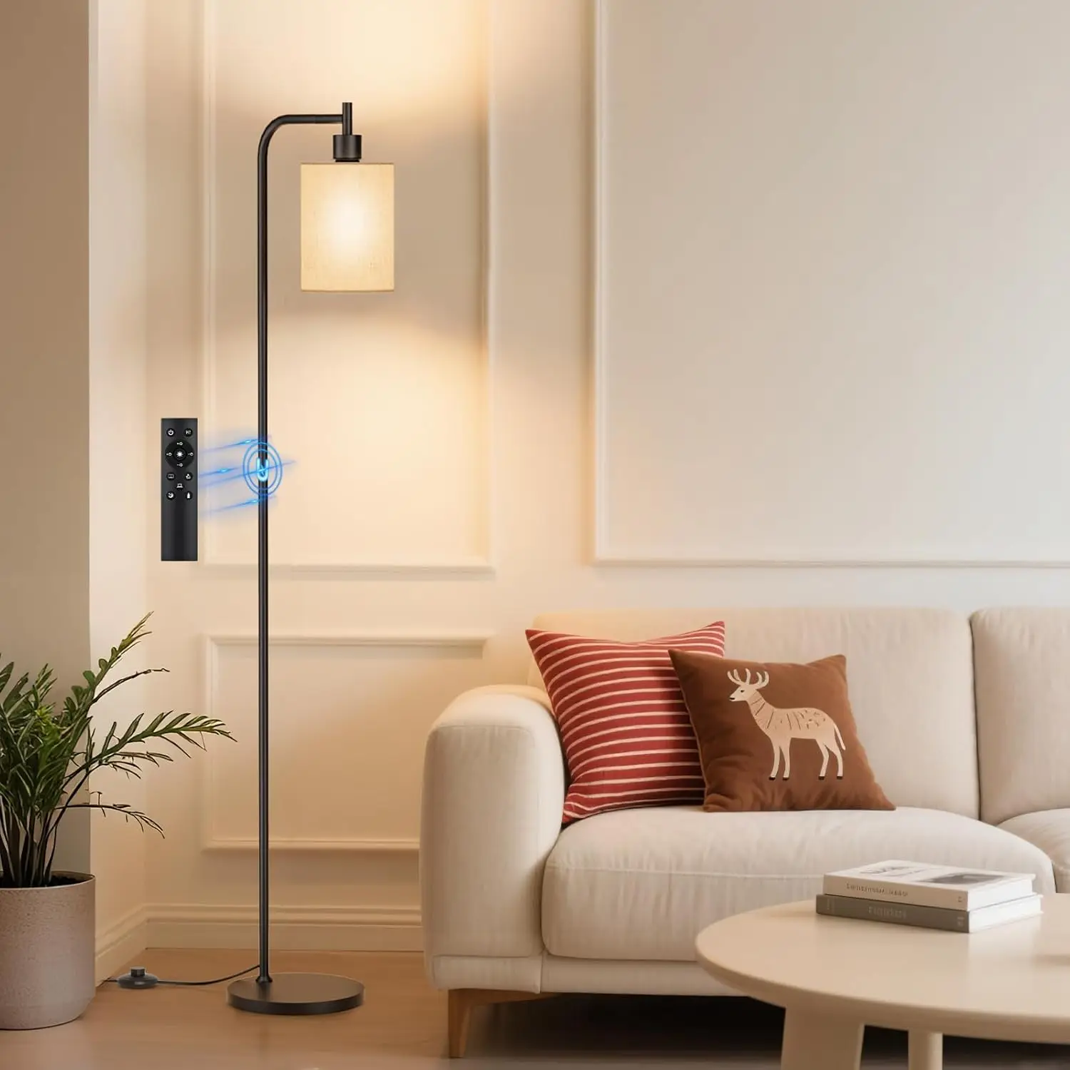 

Dimmable Floor Lamp with Remote, 3 Color Temperatures, Modern Design for Living Room Bedroom Office