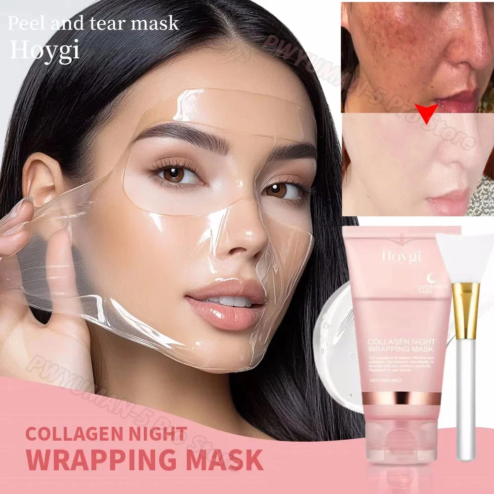 Night Collagen Wrapping Mask Rejuvenation Moisturizing Brightening Korean Face Mask Make Glowy Skin Elasticity Facial Mask 75g