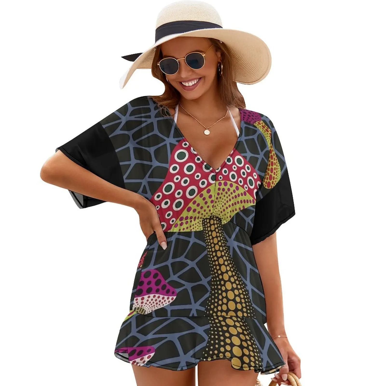 

Mushroom Dot Cover Ups ladies dresses for women 2024 Long veiled dresses