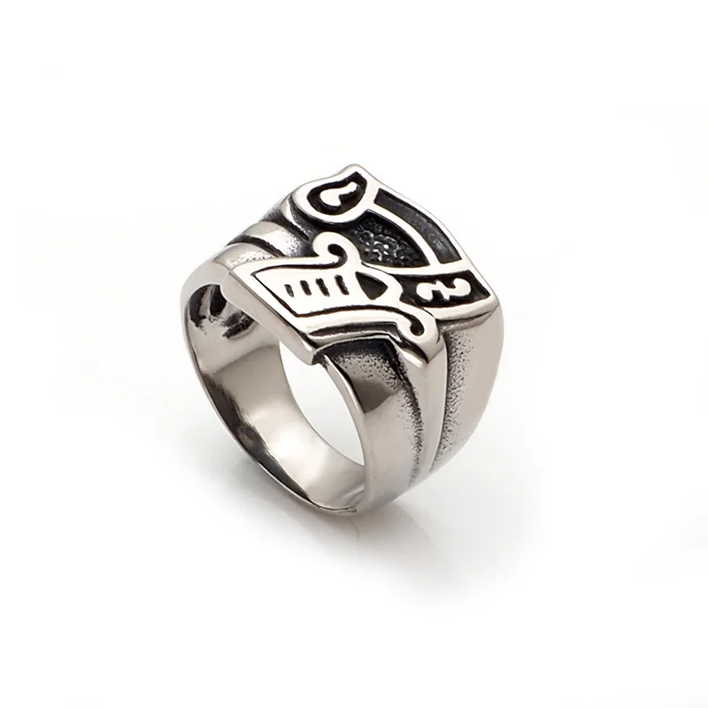 Wholesale Price Men\'s Silver Color Gothic 316L Stainless Steel Seven 7 Number Ring  Jewelry