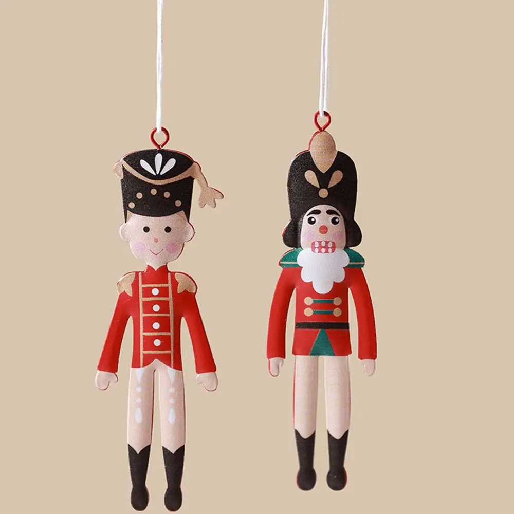 Ciondoli pendenti natalizi in stile nordico rosso bianco su entrambi i lati abbellimento dipinto arte in ferro decorazioni per alberi di natale ornamenti a goccia