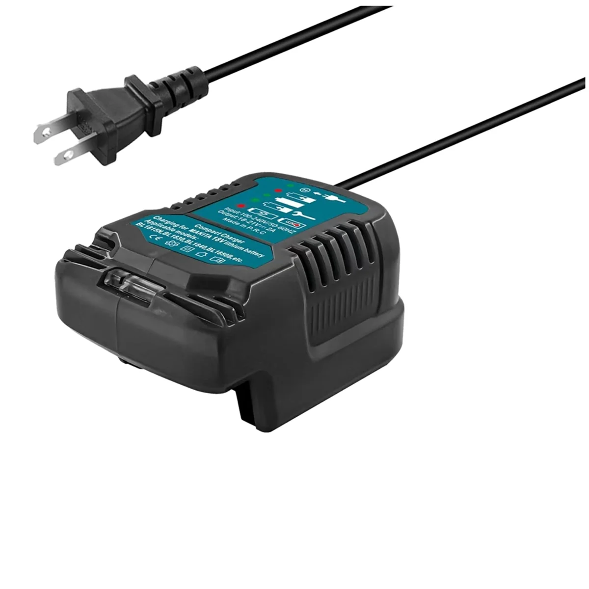 Replace for Makita 18V Mini Charger DC18RC Replace Charger for Makita Lithium Batteries BL1860 BL1450 BL1830 US Plug