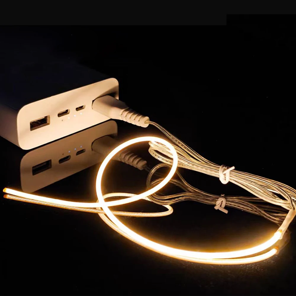 USB filament fairy light, ultra-narrow mini light strip, 360-degree luminous filament, DC5V Led linear light, COB ambient light