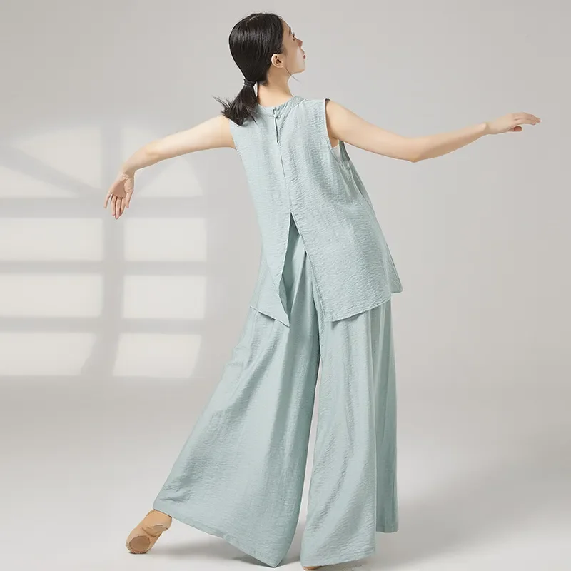 Modern Dance Practice Clothes for Women Classical Dance New Chinese Style Sleeveless Tops for Teachers Only